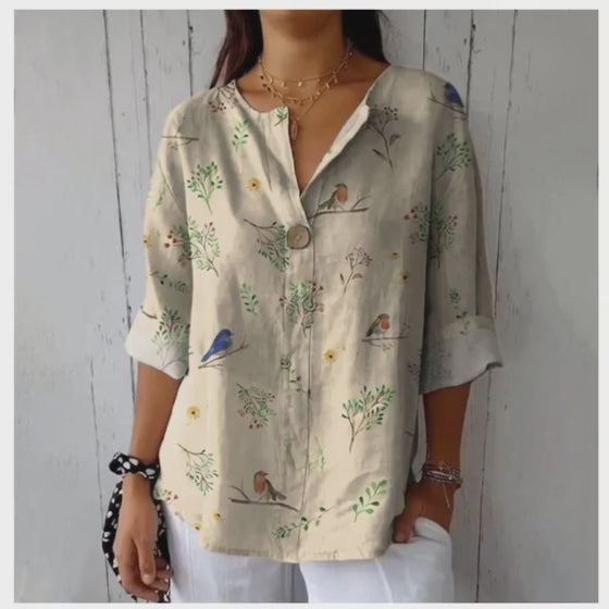 Chemisier imprimé à manches longues